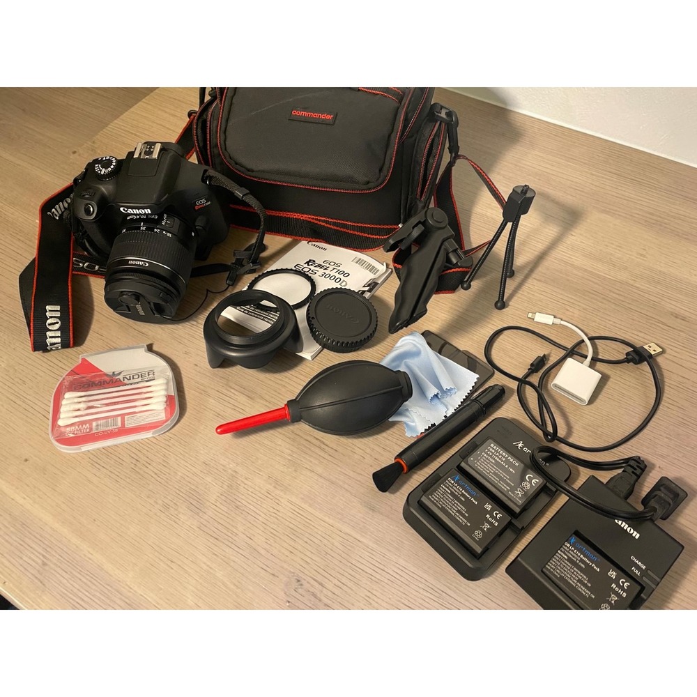 Canon EOS Rebel T100 DSLR EF-S 18-55mm Camera & Lens Bundle & Accessories